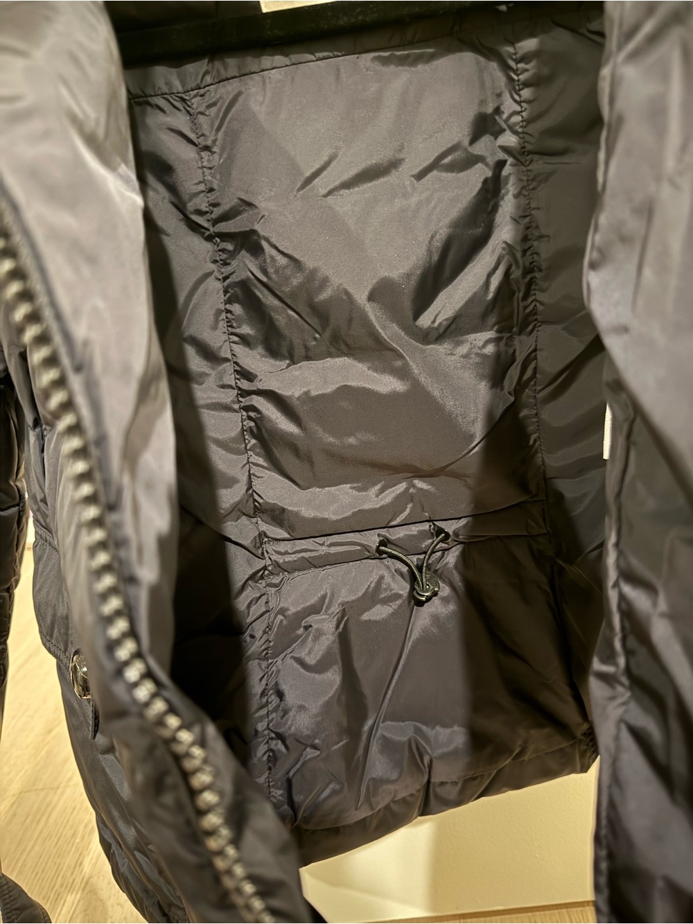 Moncler Black Padded Down Jacket with Fur-Trim Hood - Picture 4 of 10